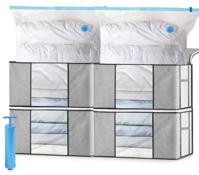 Image de Boîtes de rangement de 90 litres - Boîtes de déménagement - Sacs de rangement - Sacs de rangement sous vide - Gain de place - Poignée renforcée - Sacs de rangement