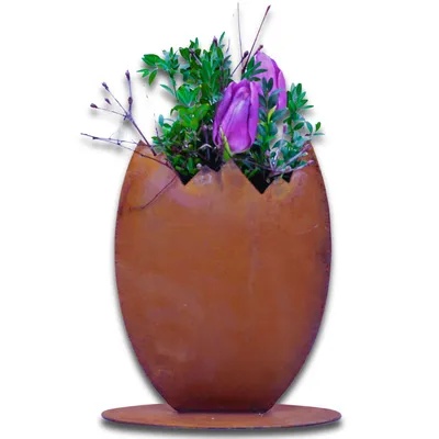 Produktbild von Rostikal Edelrost Gartendeko Osterei zum Bepflanzen 23 cm Osterdeko Vintage Deko Frühling Tischdeko