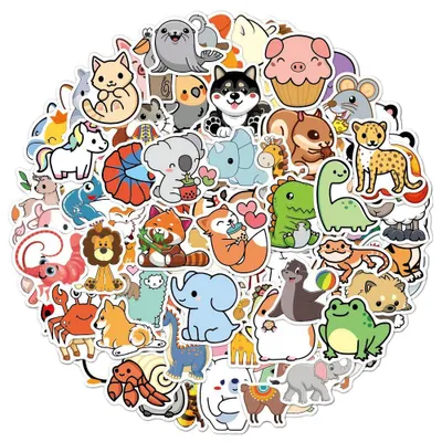 Graffiti-Stickerset, 100 Stück, Tiermotive, Vinyl, wasserdicht