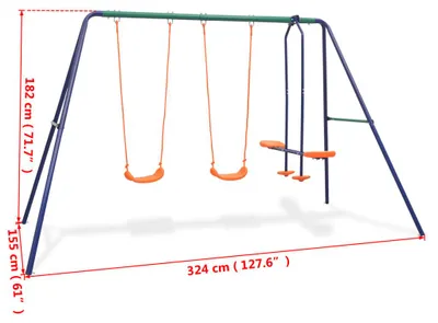 Produktbild von vidaXL Schaukelset mit 4 Sitzen Orange
