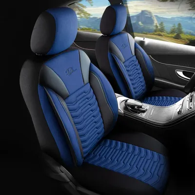Immagine prodotto di Coprisedili Parijs  Nero Blu – Tessuto di lino – Coprisedili universali per auto – Vestibilità perfetta per oltre 3000 modelli di auto – Set completo – Sedili anteriori e panca posteriore.Caratteristiche: Set completo – Sedili anteriori e panca posteriore, Colore: Nero Blu