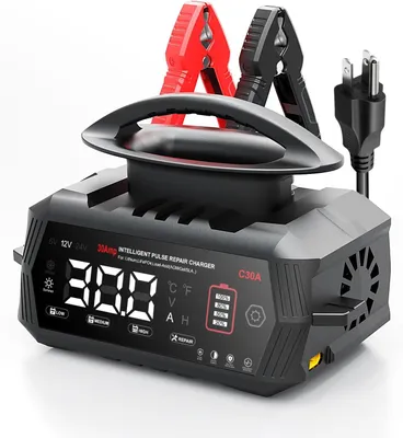 Obrázek produktu pro Nabíječka autobaterie - Nabíječka akumulátorů - Nabíječka baterií - Zařízení pro nabíjení - Nabíječka pro vozidlové baterie - Kompatibilní s 6V/12V/24V