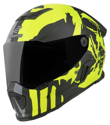 Produktbild von Bogotto Rapto Demon Helm, grau/gelb matt, L (59/60)