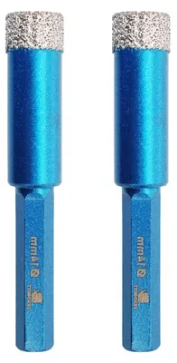 Produktbild von Diamant Trockenbohrer 14mm Sechskantschaft 2 Stück für Keramik, Granit, Porzellan, Fliesen, Marmor