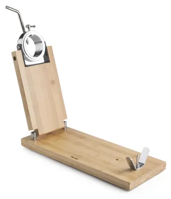 Schinkenhalter klappbar drehbar Bambus Edelstahl 48x17,5 cm