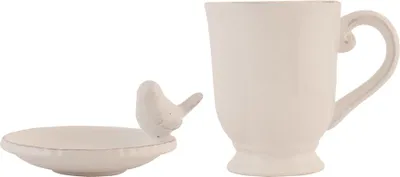 Produktbild von Clayre & Eef Tasse 300 ml Beige Keramik Vogel