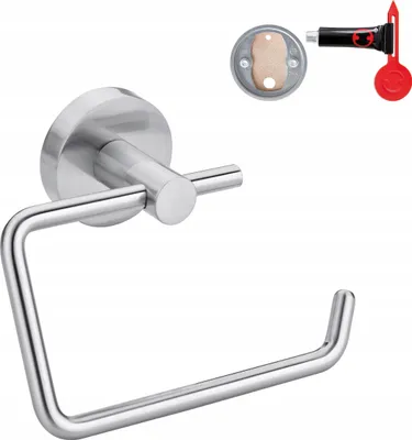Image de tesa MOON Toilettenpapierhalter Edelstahloptik inkl. Klebe.