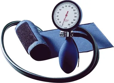 Produktbild von boso Clinicus II Blutdruckmessgerät, Doppelschlauch, Klettmanschette blau