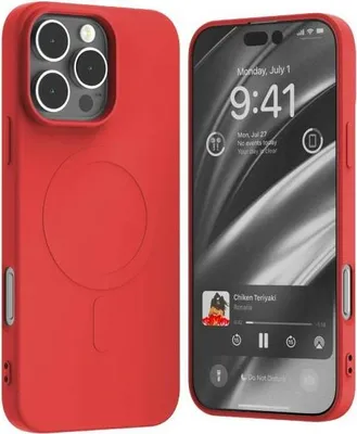 Productafbeelding van Mercury Magsafe, semi-siliconen hoesje voor iPhone 16 Pro Max, 6,9 inch, rood
