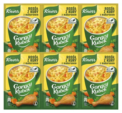 Produktbild von Knorr Hühnersuppe Instant 6x 12g - Tassensuppe mit Nudeln - Quick Soup