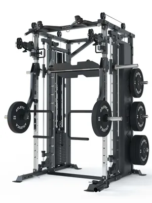 Produktbild von ATLETICA Fortress Multipresse Set | MOVE | Kraftstation mit Jammer Arms, Smith Machine & 360° Cable Cross | Kabelzug mit 180 kg Steckgewichten