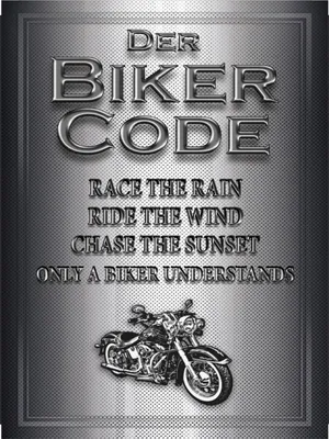 Produktbild von vianmo Holzschild 40x30 cm Motorrad Biker Code race the rain ride