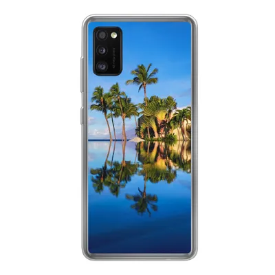 Produktbild von MuchoWow® Handyhülle Schutzhülle Hülle für Samsung Galaxy A41 Am Wailea Beach in Hawaii spiegeln sich die Palmen im Wasser Silikon Softcase Handy Hülle - Mobiltelefon