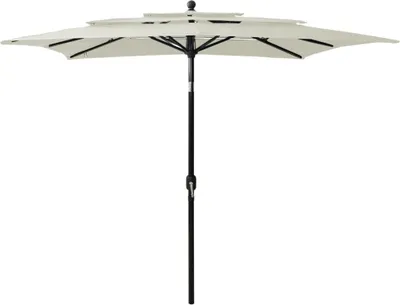 Produktbild von Sonnenschirm mit Aluminium-Mast 3-lagig Sandfarben 2,5x2,5 m