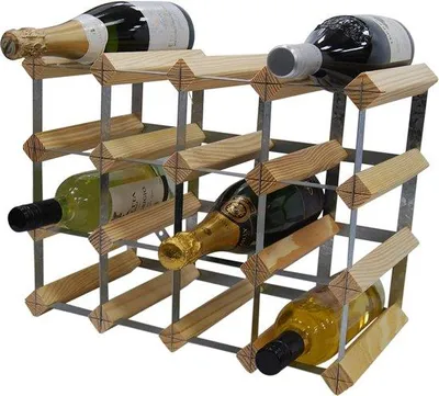 Zdjęcie produktu dla Metalowy stojak na wino, 2-poziomowy, biały