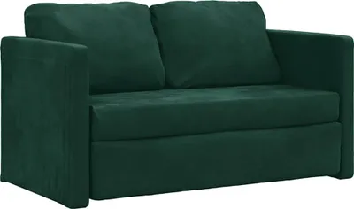 Produktbild von vidaXL Bodensofa mit Schlaffunktion Dunkelgrün 122x204x55 cm Samt