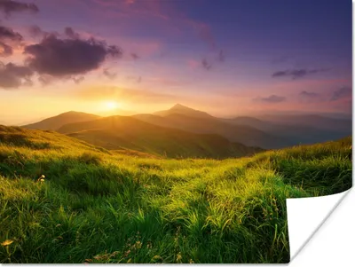 Produktbild von MuchoWow® Poster Berge - Sonne - Natur 160x120 cm - Foto Plakat