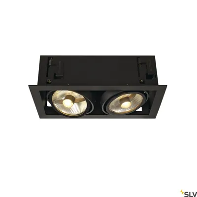 Obrázok produktu pre SLV 115550 KADUX 2 ES111 Podhľadové svietidlo hranaté matné čierne max. 2x75W