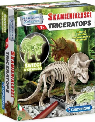 Productafbeelding van Clementoni Triceratops Fossiel Bouwset Gloeiend 60892