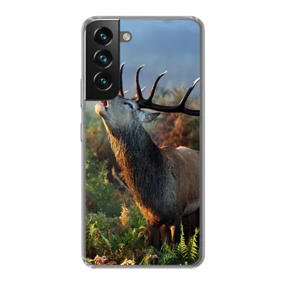 Produktbild von MuchoWow® Handyhülle Schutzhülle Hülle für Samsung Galaxy S22 Plus Hirsche - Wald - Nebel Silikon Softcase Handy Hülle - Schutzabdeckung