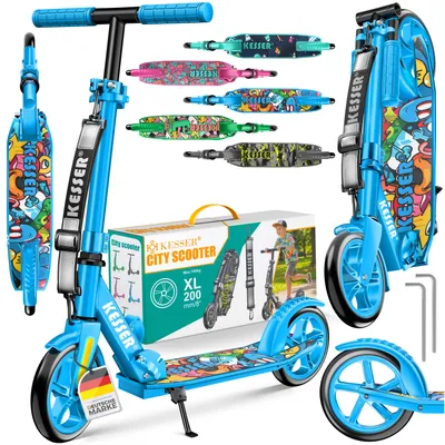 Produktbild von KESSER® Scooter City Roller Kinderroller bis 100kg mit Hinterradbremse, klappbar
