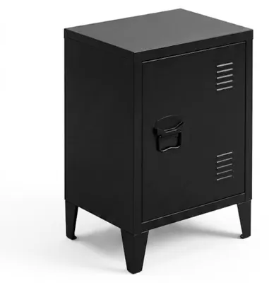 Produktbild von Metall Schrank Schubladen Nachttisch Nachtschrank 40 x 30 x 57 cm  Schwarz