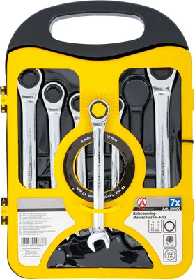 Image de KRAFTMANN 30000 Jeu de clés à cliquet à fourche, 7 pces