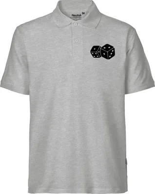 Produktbild von Huuraa Herren Polo Shirt Würfel Dice S Sport Grey Bio Baumwolle Fairtrade Poloshirt Geschenkidee