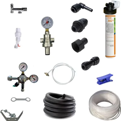 Produktbild von Anschlußpaket Untertisch Wasser Sprudel Tafelwassergerät & Aktivkohle Filter