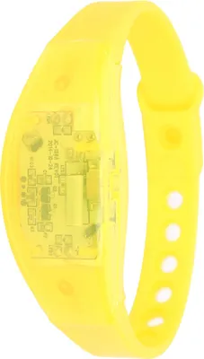 Image de Marche nocturne, bracelet LED réglable, bracelet clignotant en silicone lumineux pour les fêtes, jaune