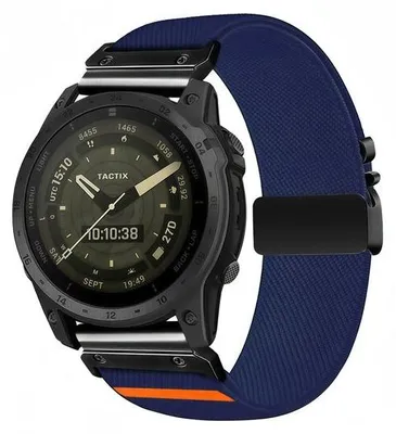 Produktbild von By Qubix Nylonarmband mit Fallschluss - Dunkelblau - passend für Garmin Fenix 7X / 6X / 5X