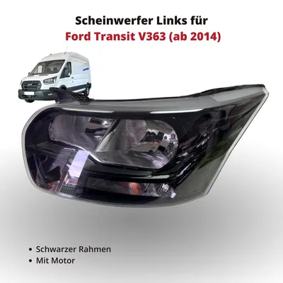 Obrázok produktu pre Predný svetlomet vľavo pre Ford Transit V363 (od roku 2014) | Čierny rám | Č. 505913