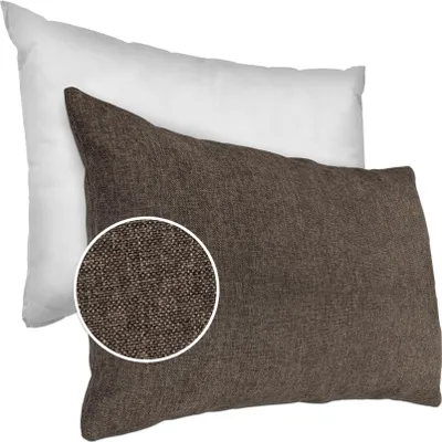 Produktbild von Dekokissen 30x50cm Kissenhülle mit Füllung Kissenbezug mit Reißverschluss Tizi Leinen-Optik Uni Hellbraun