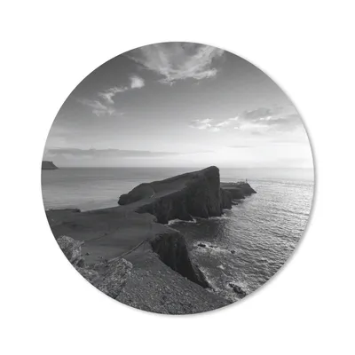 Produktbild von MuchoWow® Mauspad Mousepad Blick von Skye in schwarz-weiß 20x20 cm - Mousepads - Maus Mat - Pad - Mausunterlage - Schreibtischmatte