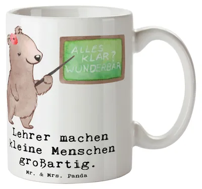 Produktbild von Mr. & Mrs. Panda Kaffeetasse Lehrer Großartig - Weiß - Geschenk, Tasse, Aufmerksamkeit, Anerkennung, Wertschätzung, Danke sagen, Inspiration, Spruch, Dankbarkeit, schöne