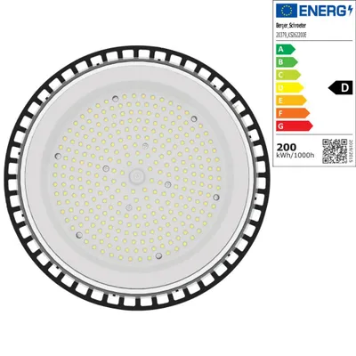 Produktbild von Berger & Schröter | LED Strahler UFO High Bay Light Hallenstrahler 200 W, 24000 Lumen, 6500K Weißlicht, Industriebeleuchtung