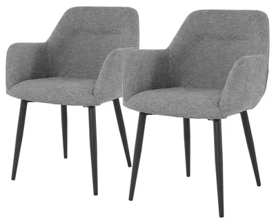 Produktbild von home24 Armlehnenstuhl 2er-Set - Metall / Textil