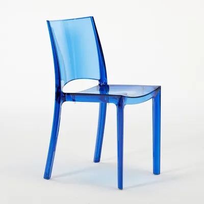 Produktbild von B-Side Grand Soleil stapelbare transparente Stühle für Bar, Küchen und Restaurants - Transparent Blau