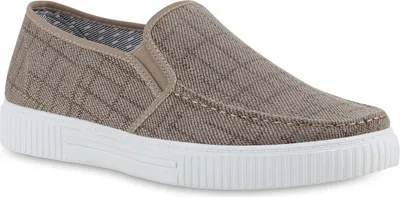 Produktbild von VAN HILL Herren Slip Ons Slippers Bequeme Stoff Freizeit Schuhe 841680, Farbe: Khaki, Größe: 45