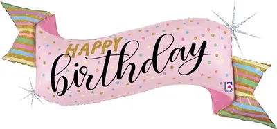 Produktbild von Shape Folienballon "Happy Birthday" Banner