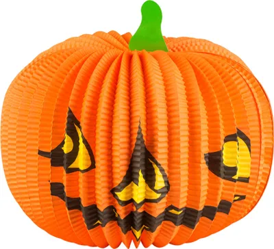 Produktbild von Kürbis-Lampion Halloween-Deko orange-grün 36cm - Einheitsgröße