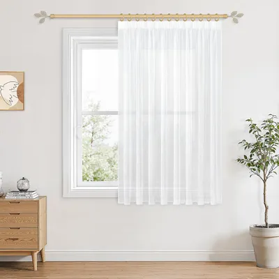 Produktbild von Transparenter Vorhang 200 x 160 cm, weiß, Kräuselband, für Wohnzimmer