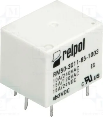 Produktbild von 2x Relais: elektromagnetisch 10A/240VAC  USpule : 3VDC  15A RM50-3011-85-1003 Elek