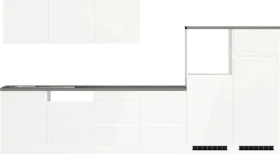 Produktbild von Held Möbel Küchenzeile ohne Geräte Kiel 360 cm weiß hochglanz zerlegt Variante reversibel 1107.6340