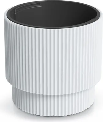 Produktbild von Prosperplast Blumentopf Kunststoff Weiß 29,8x28,5 cm mit Einsatz gestreift innen & außen leicht witterungsbeständig