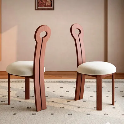 Produktbild von 2er-Set，Essstuhl aus Eichenholz mit Rückenlehne, Esszimmerstuhl, 45 × 52 × 90 cm