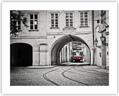 Produktbild von Poster - Poster ohne Rahmen - Tschechisch Straßenbahn Prag - 50x40 cm - Wand Bild - Wanddeko - Wandbilder - Kunstposter - Wandposter - Bilder - Kunstdruck - Wanddekoration - Wandbild - P2XAA50x40-4193