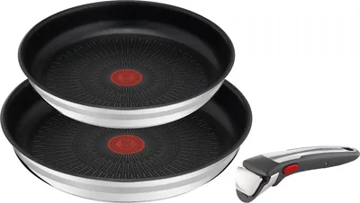 Zdjęcie produktu dla Jamie Oliver By Tefal Ingenio 3-częściowy zestaw z wyjmowanymi uchwytami i 2 patelniami 24/28 cm