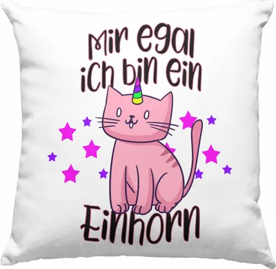 Produktbild von Trendation - Einhorn Deko-Kissen mit Füllung 40x40 Lustiger Spruch Frauen Geschenk Freundin - Mir Egal Ich Bin Ein Einhorn - Mädchen Geschenkidee Deko-Kissen mit Füllung 40x40n  Deko-Kissen mit Füllung 40x40 Mädels (Rosa)