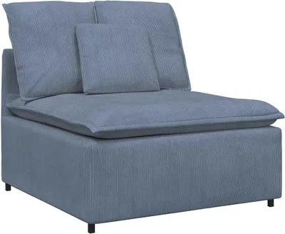 Zdjęcie produktu dla vidaXL Sofa modułowa moduł środkowy z poduszkami niebieska 100 cm